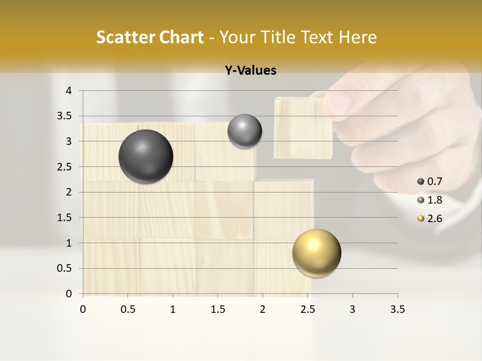 A Business Man Stacking Wooden Blocks On Top Of A Table PowerPoint Template