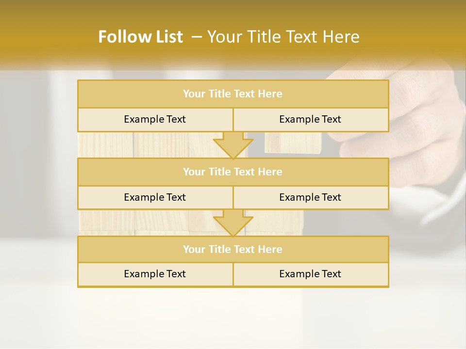A Business Man Stacking Wooden Blocks On Top Of A Table PowerPoint Template