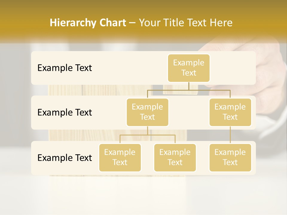 A Business Man Stacking Wooden Blocks On Top Of A Table PowerPoint Template