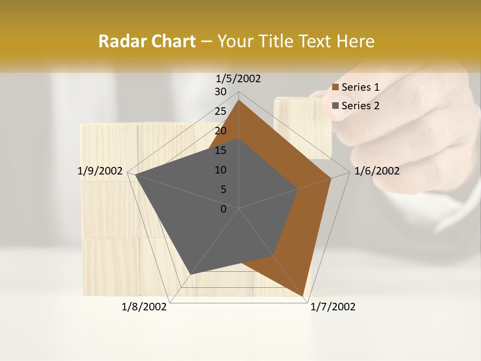 A Business Man Stacking Wooden Blocks On Top Of A Table PowerPoint Template