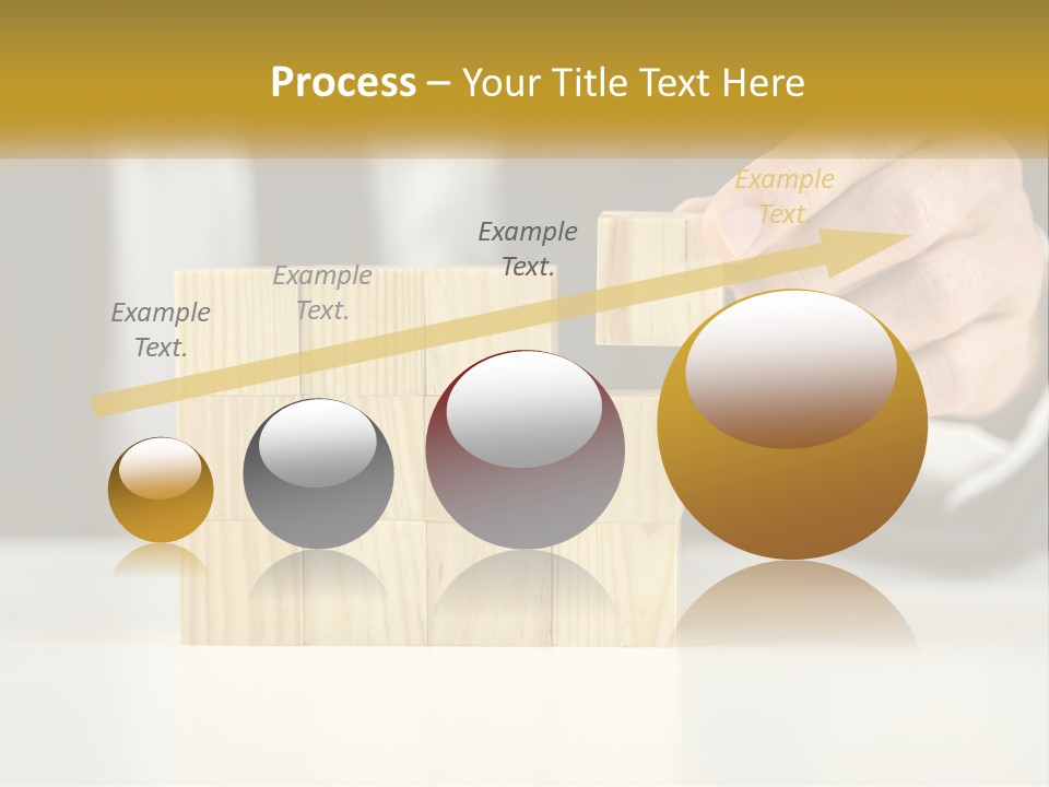 A Business Man Stacking Wooden Blocks On Top Of A Table PowerPoint Template