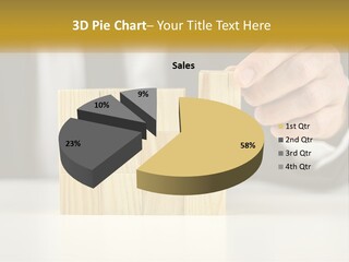 A Business Man Stacking Wooden Blocks On Top Of A Table PowerPoint Template