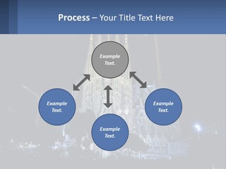 A Large Cathedral With Cranes In Front Of It PowerPoint Template