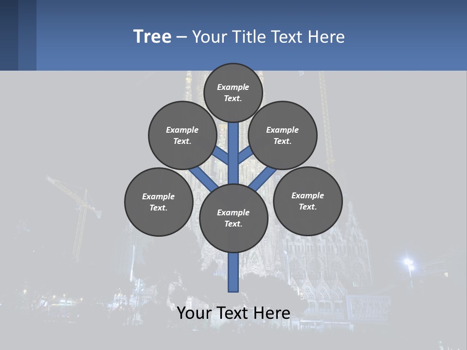 A Large Cathedral With Cranes In Front Of It PowerPoint Template