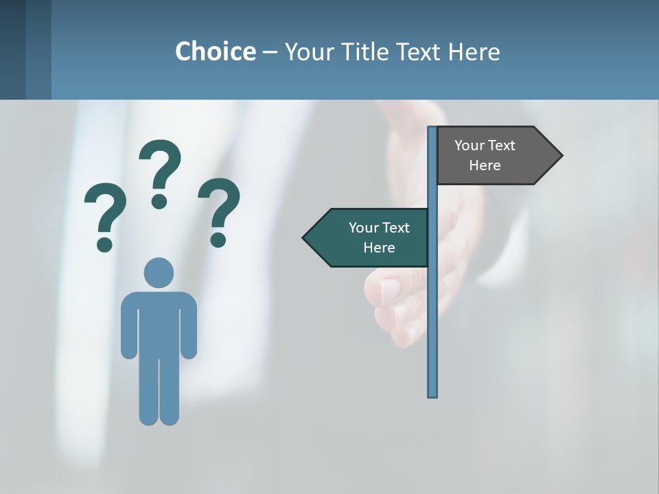 A Person In A Business Suit Holding Out Their Hand PowerPoint Template