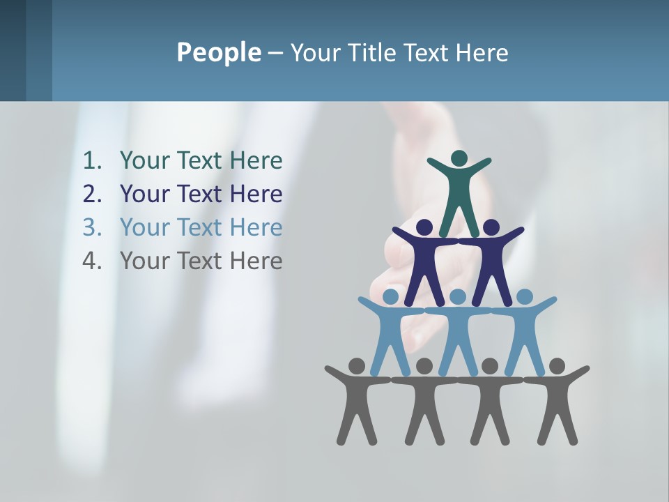 A Person In A Business Suit Holding Out Their Hand PowerPoint Template