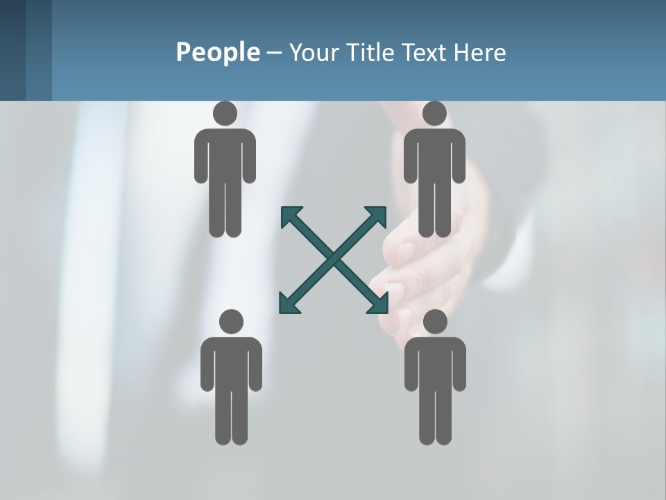 A Person In A Business Suit Holding Out Their Hand PowerPoint Template