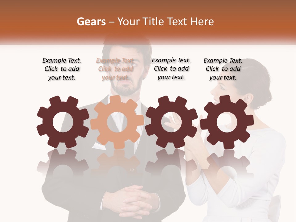 A Man And Woman Standing Next To Each Other PowerPoint Template