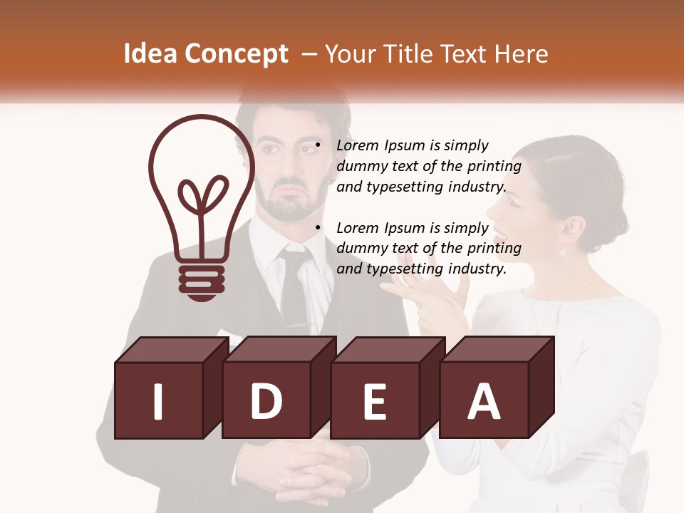 A Man And Woman Standing Next To Each Other PowerPoint Template