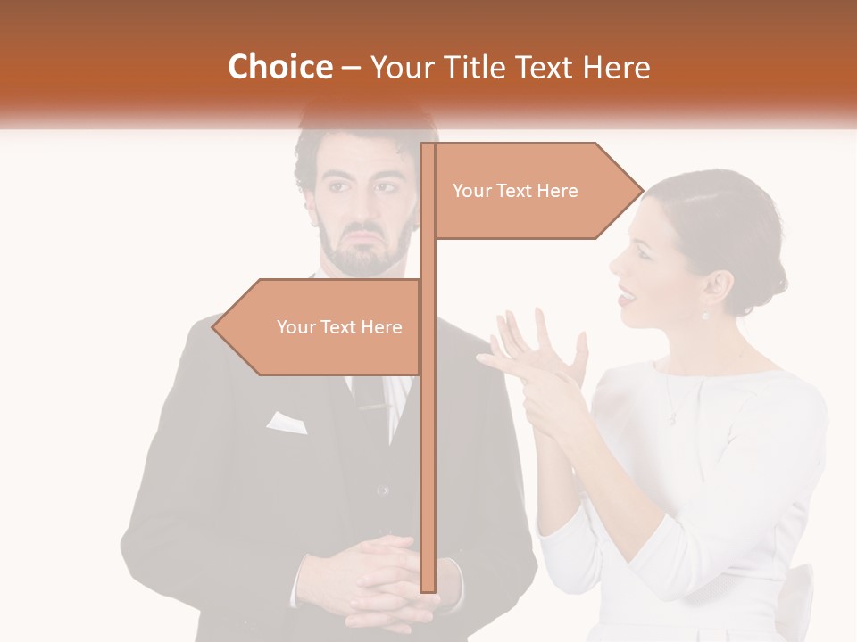 A Man And Woman Standing Next To Each Other PowerPoint Template