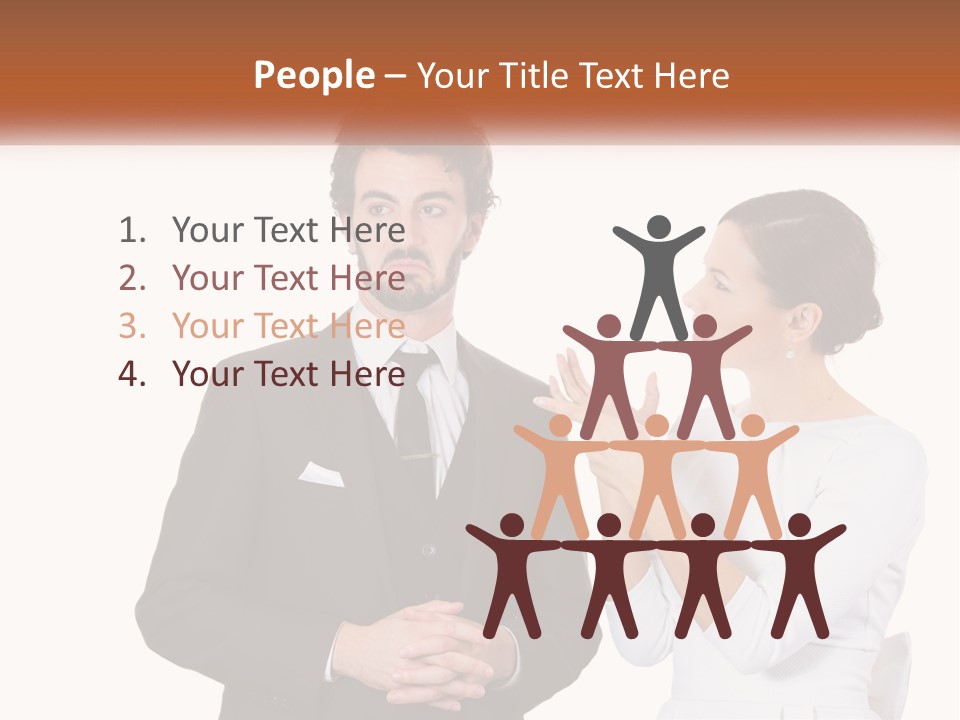 A Man And Woman Standing Next To Each Other PowerPoint Template