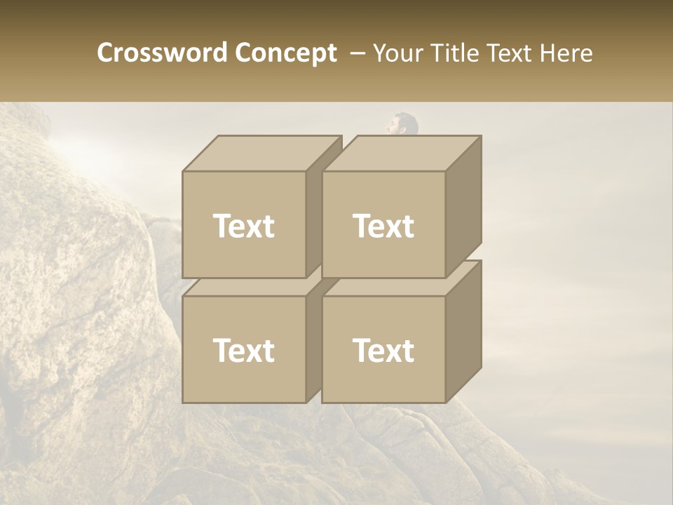 A Man Riding A Bike On Top Of A Mountain PowerPoint Template