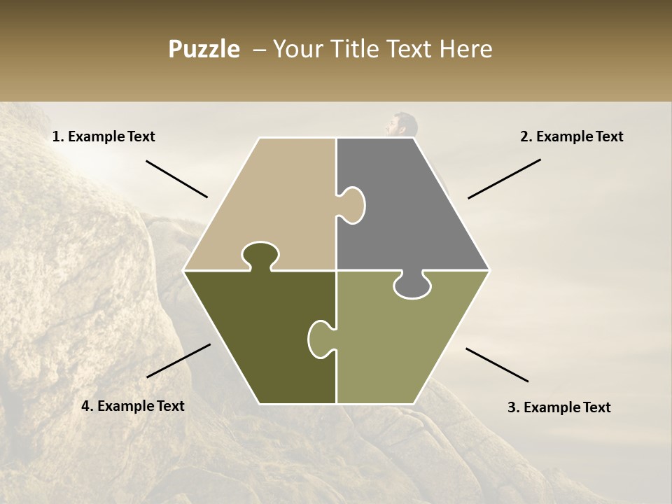 A Man Riding A Bike On Top Of A Mountain PowerPoint Template