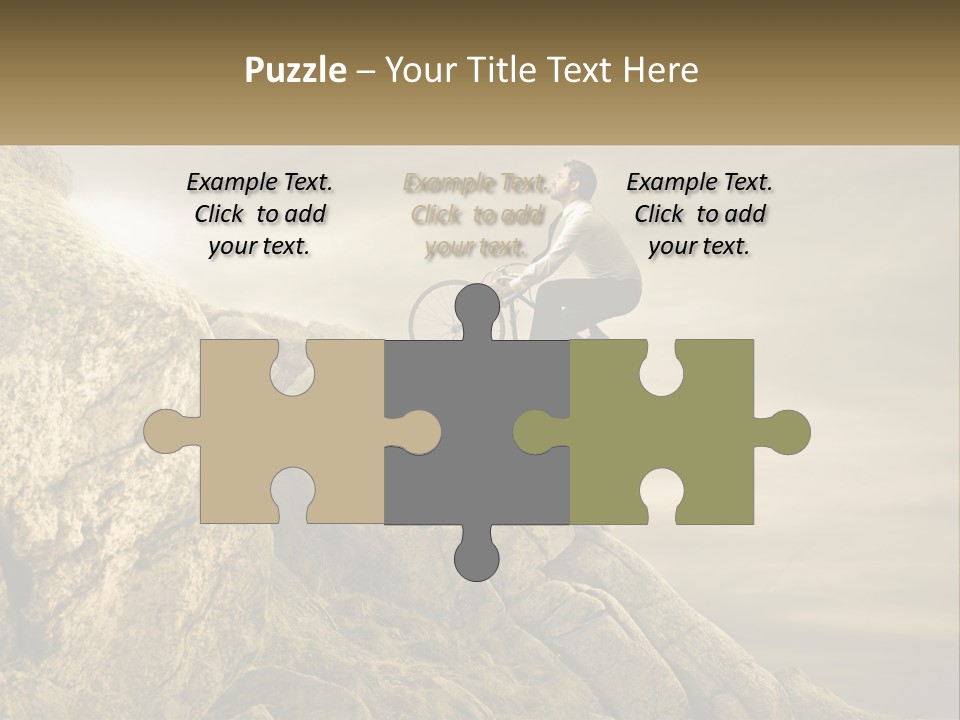 A Man Riding A Bike On Top Of A Mountain PowerPoint Template