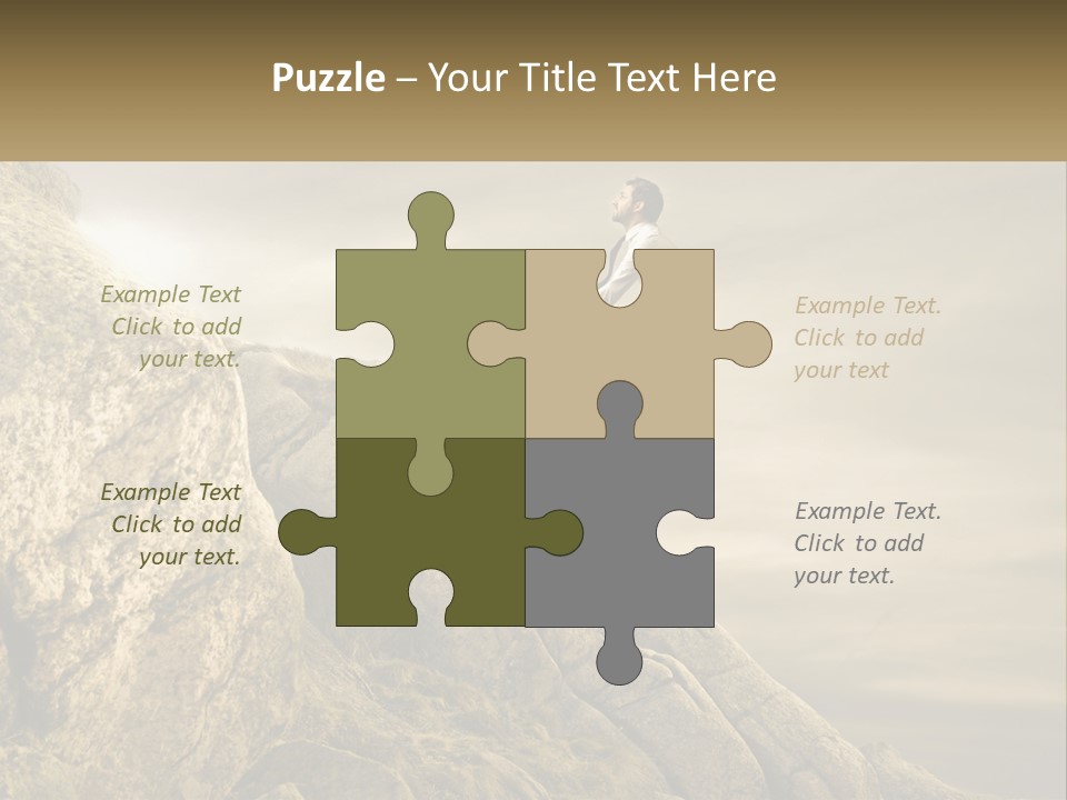 A Man Riding A Bike On Top Of A Mountain PowerPoint Template