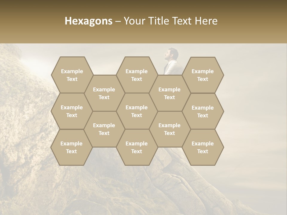 A Man Riding A Bike On Top Of A Mountain PowerPoint Template