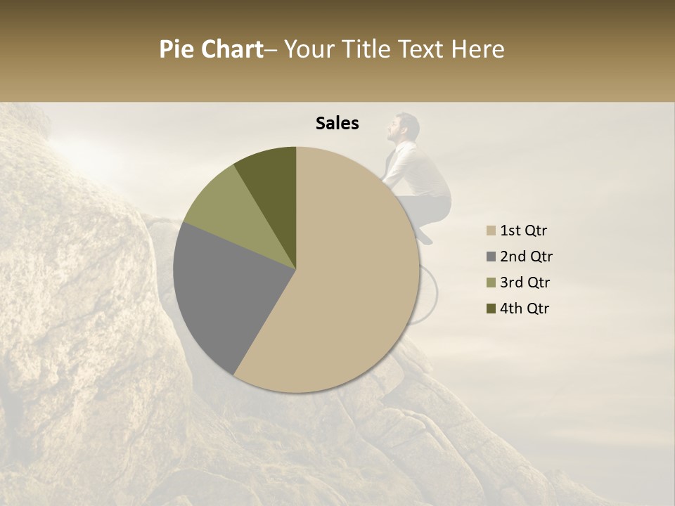 A Man Riding A Bike On Top Of A Mountain PowerPoint Template