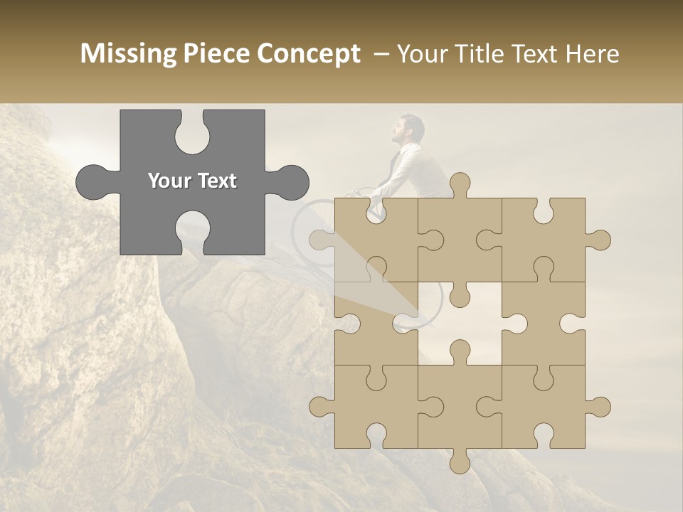 A Man Riding A Bike On Top Of A Mountain PowerPoint Template