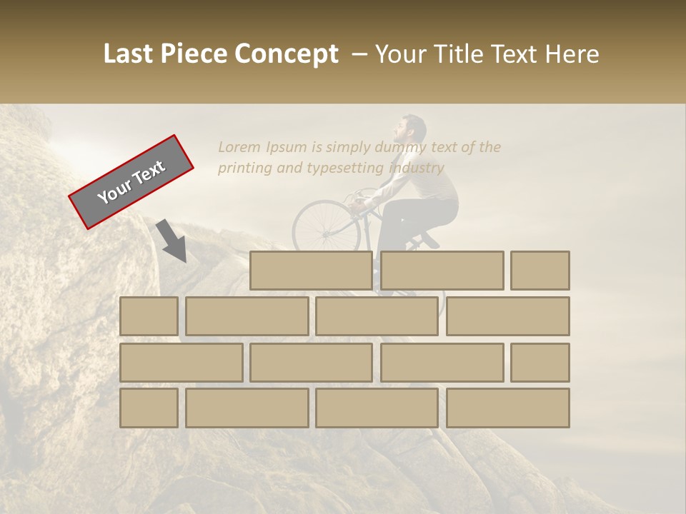 A Man Riding A Bike On Top Of A Mountain PowerPoint Template