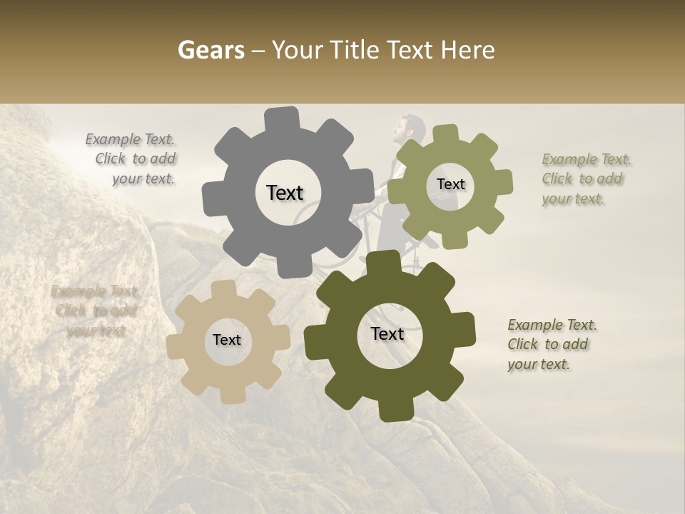 A Man Riding A Bike On Top Of A Mountain PowerPoint Template