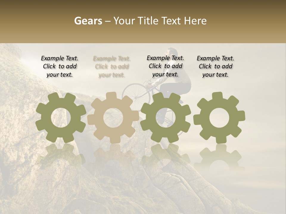 A Man Riding A Bike On Top Of A Mountain PowerPoint Template