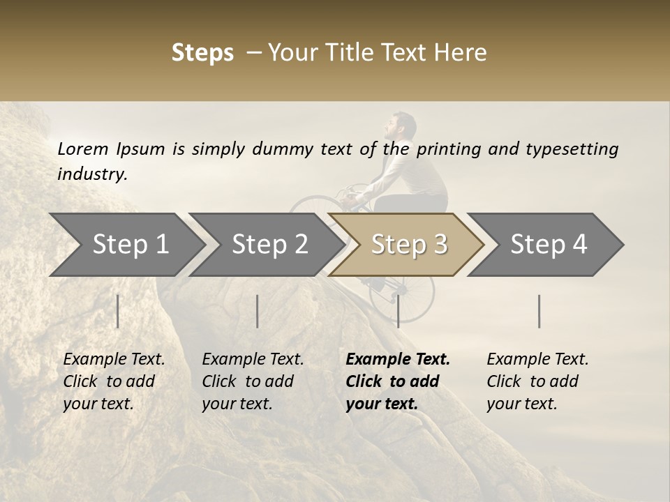 A Man Riding A Bike On Top Of A Mountain PowerPoint Template