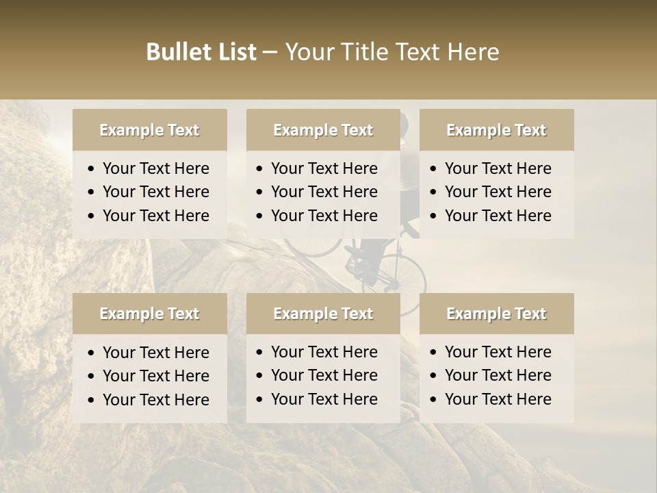 A Man Riding A Bike On Top Of A Mountain PowerPoint Template