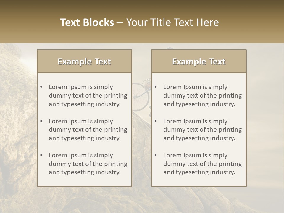 A Man Riding A Bike On Top Of A Mountain PowerPoint Template