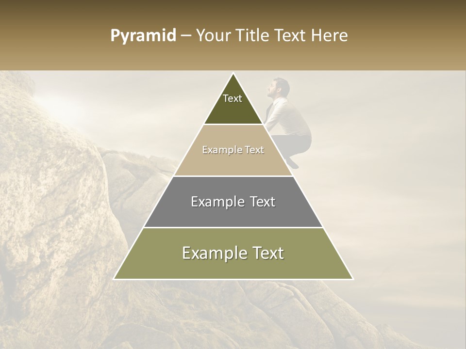 A Man Riding A Bike On Top Of A Mountain PowerPoint Template