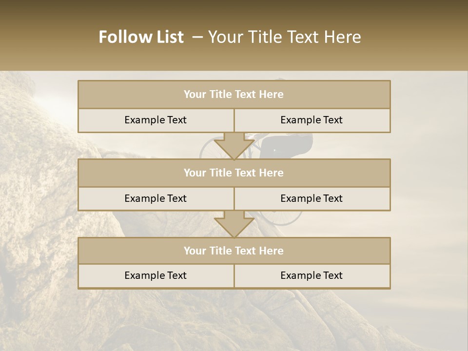A Man Riding A Bike On Top Of A Mountain PowerPoint Template
