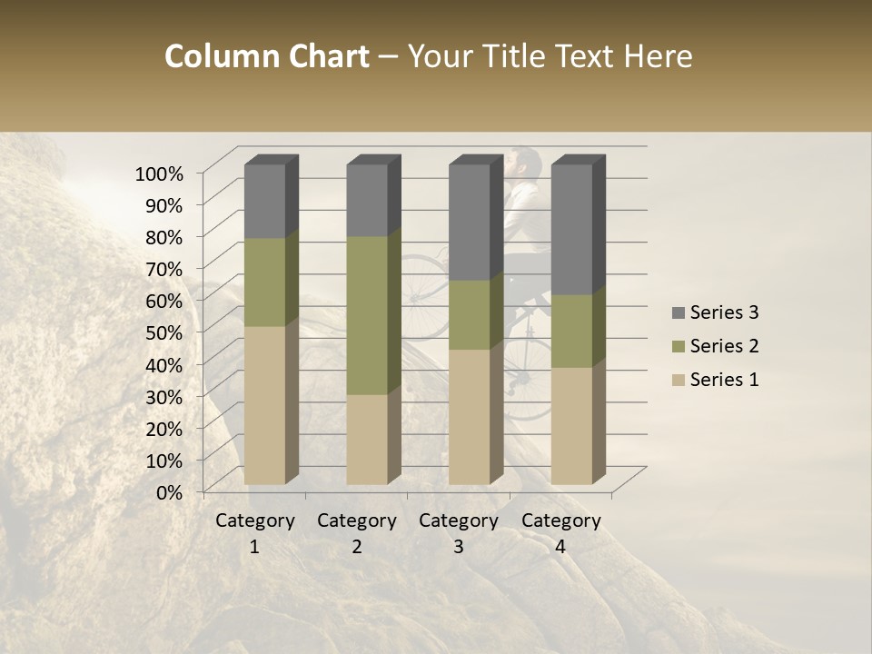 A Man Riding A Bike On Top Of A Mountain PowerPoint Template