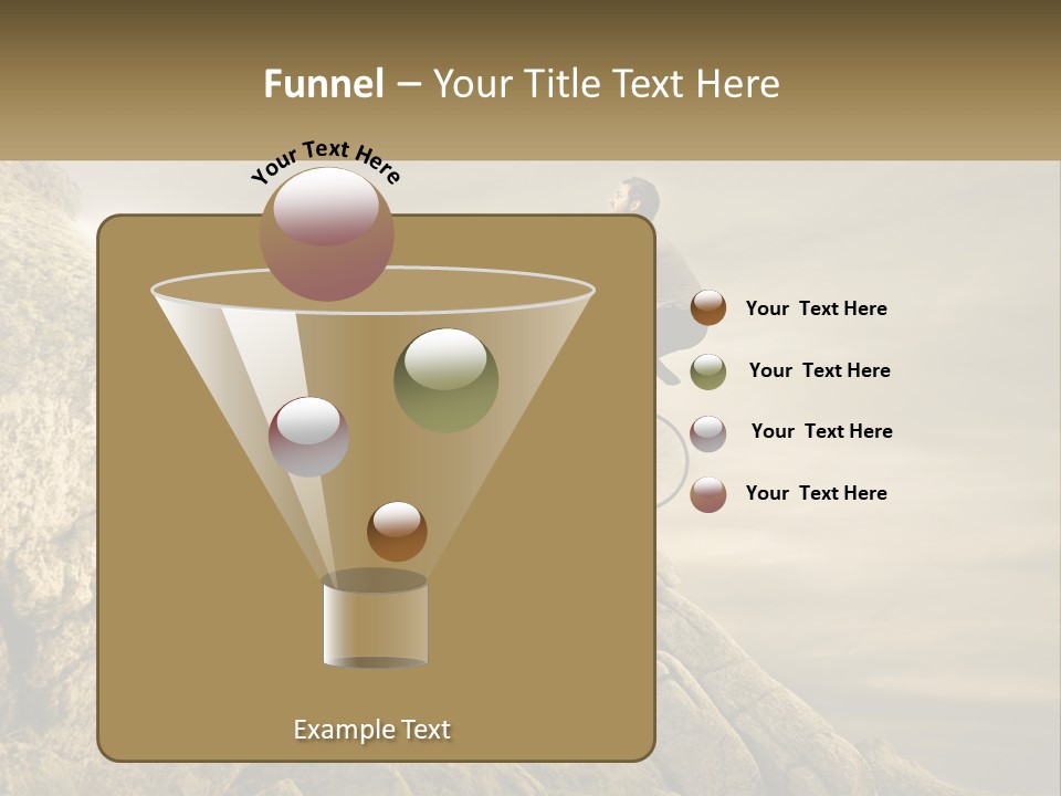 A Man Riding A Bike On Top Of A Mountain PowerPoint Template