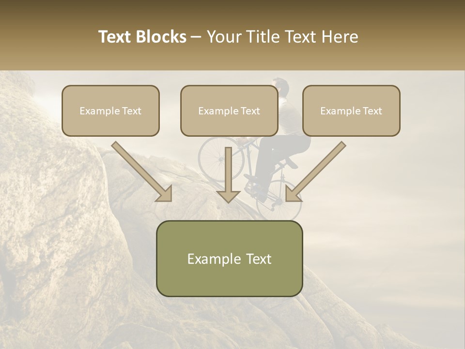 A Man Riding A Bike On Top Of A Mountain PowerPoint Template