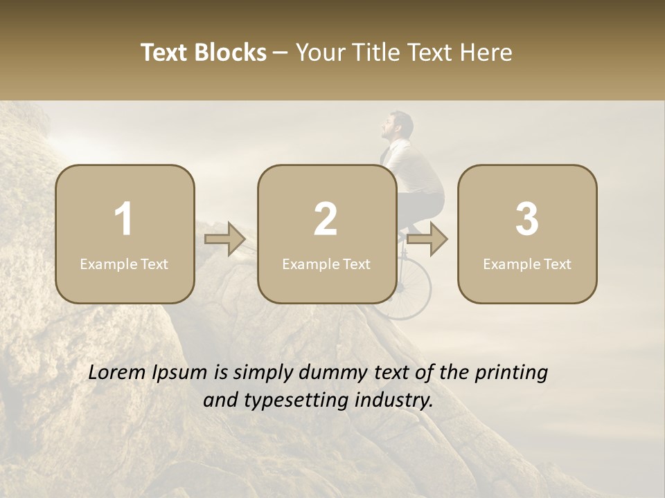 A Man Riding A Bike On Top Of A Mountain PowerPoint Template