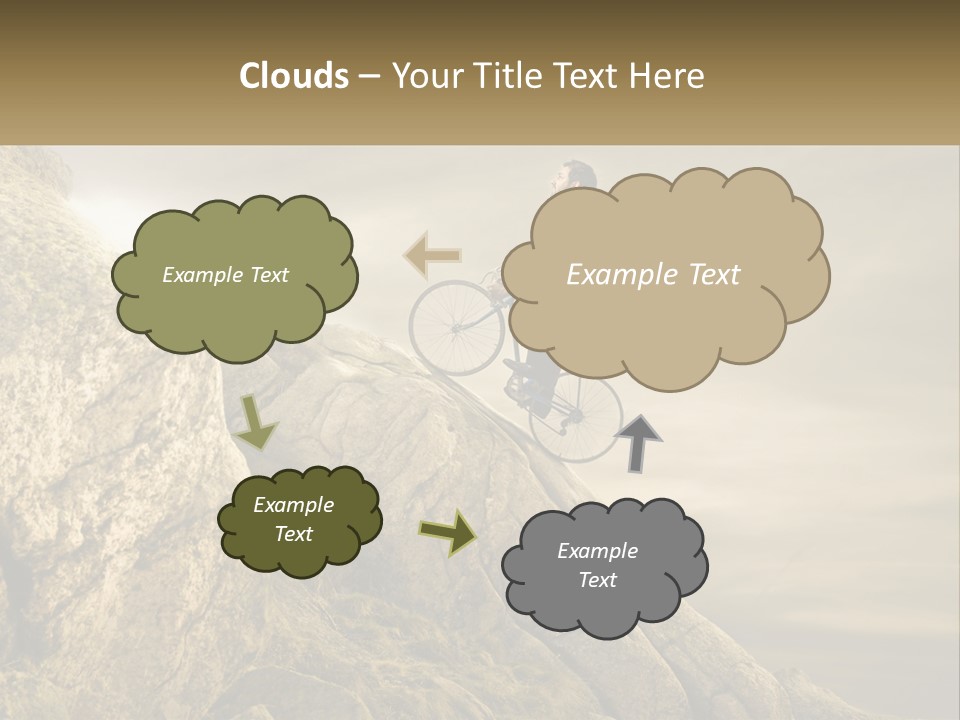 A Man Riding A Bike On Top Of A Mountain PowerPoint Template