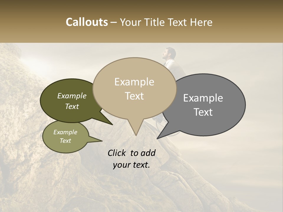 A Man Riding A Bike On Top Of A Mountain PowerPoint Template