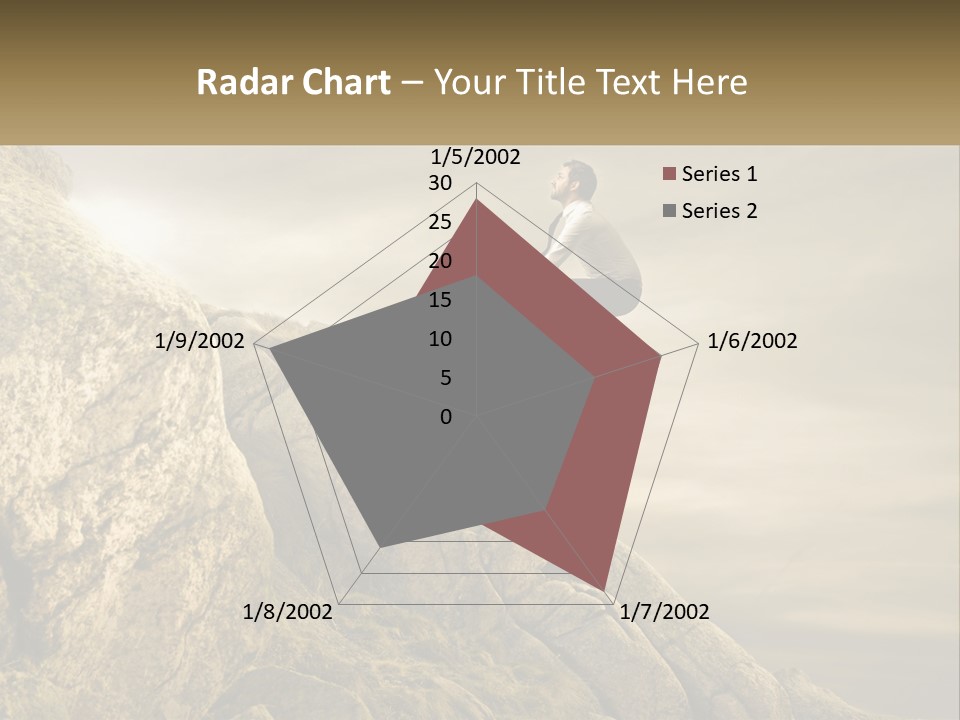 A Man Riding A Bike On Top Of A Mountain PowerPoint Template