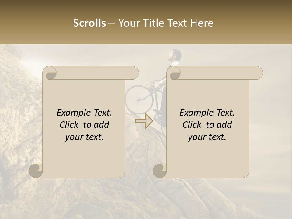 A Man Riding A Bike On Top Of A Mountain PowerPoint Template