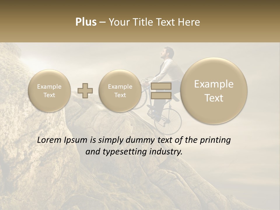 A Man Riding A Bike On Top Of A Mountain PowerPoint Template