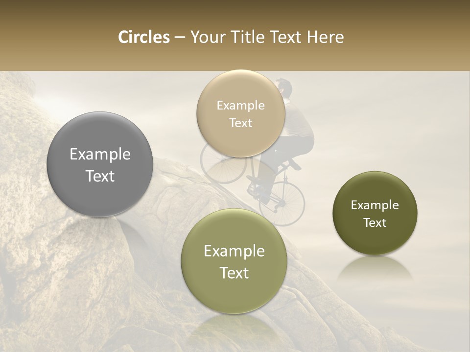 A Man Riding A Bike On Top Of A Mountain PowerPoint Template