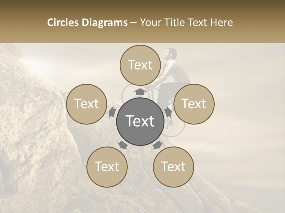 A Man Riding A Bike On Top Of A Mountain PowerPoint Template