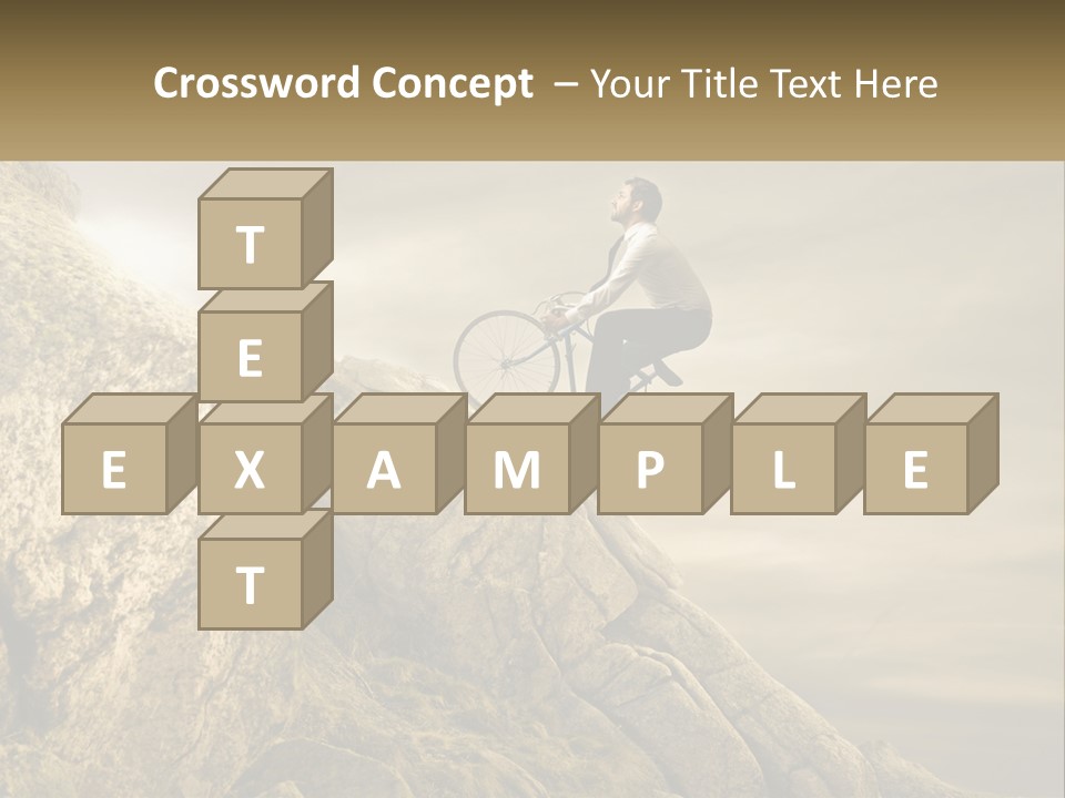 A Man Riding A Bike On Top Of A Mountain PowerPoint Template