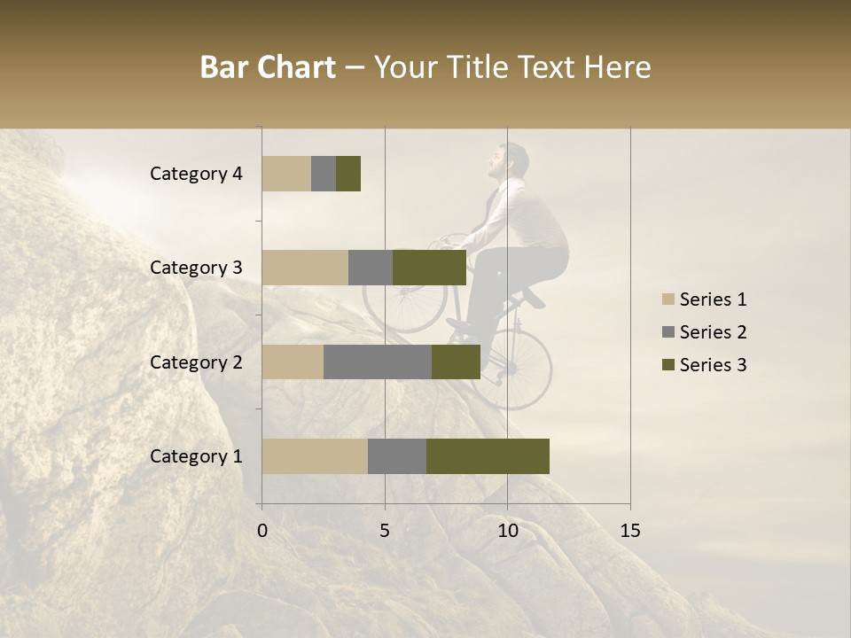 A Man Riding A Bike On Top Of A Mountain PowerPoint Template