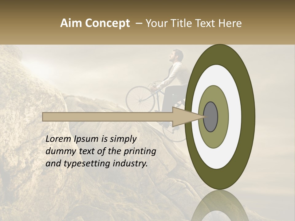 A Man Riding A Bike On Top Of A Mountain PowerPoint Template