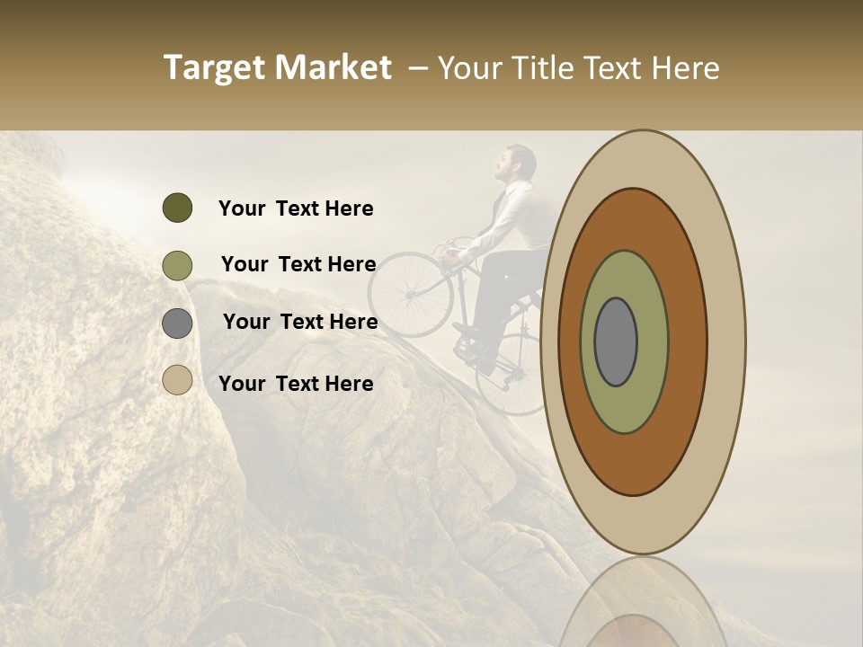 A Man Riding A Bike On Top Of A Mountain PowerPoint Template