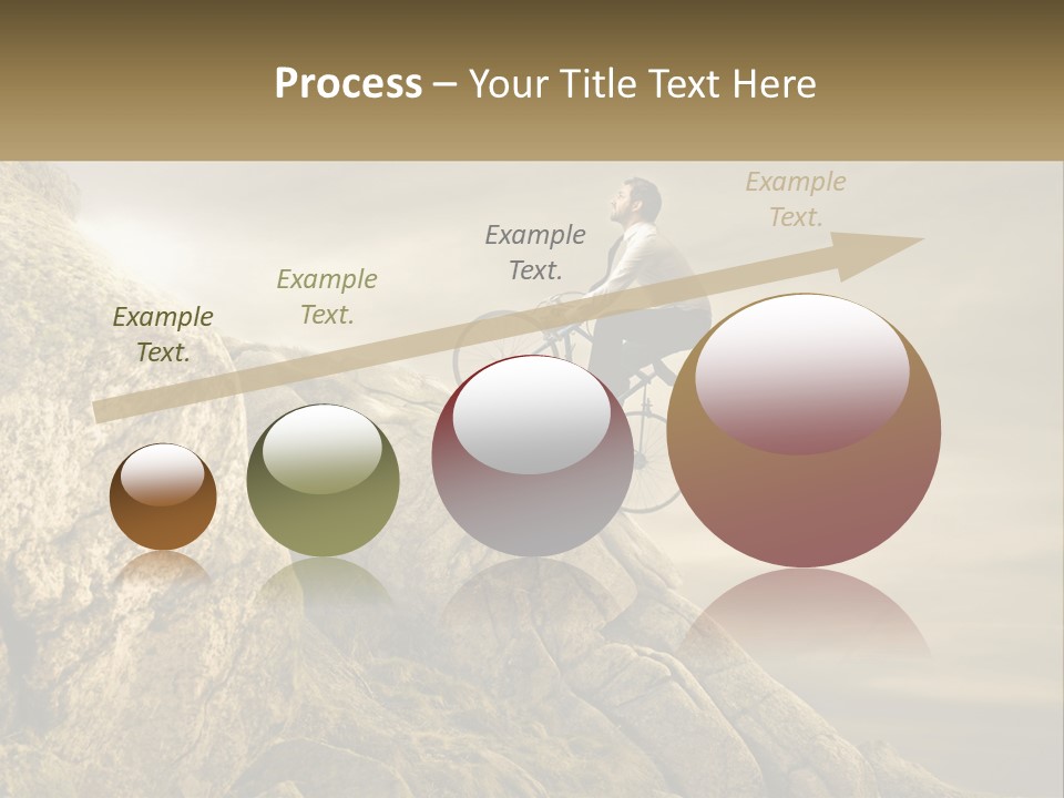 A Man Riding A Bike On Top Of A Mountain PowerPoint Template