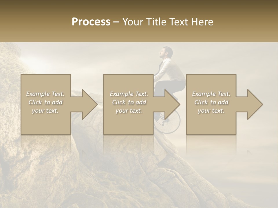 A Man Riding A Bike On Top Of A Mountain PowerPoint Template
