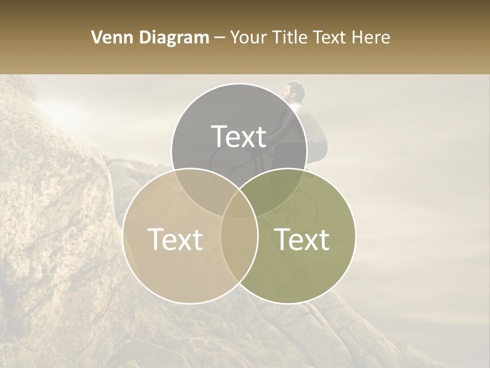 A Man Riding A Bike On Top Of A Mountain PowerPoint Template