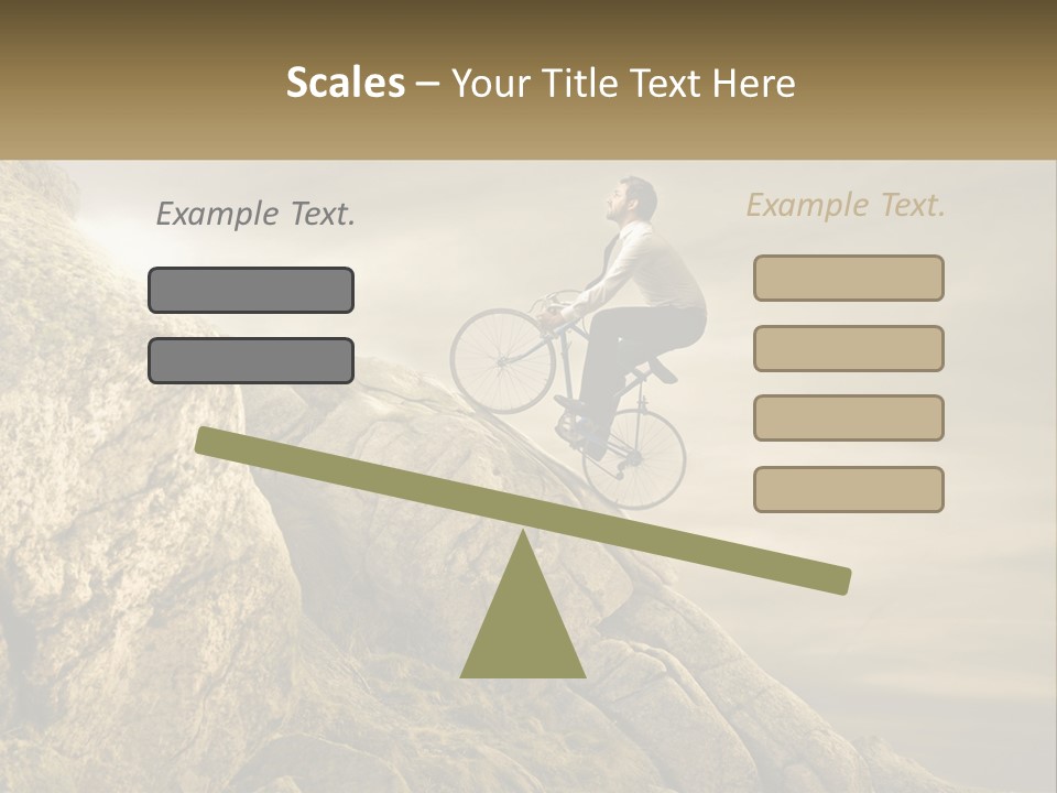 A Man Riding A Bike On Top Of A Mountain PowerPoint Template