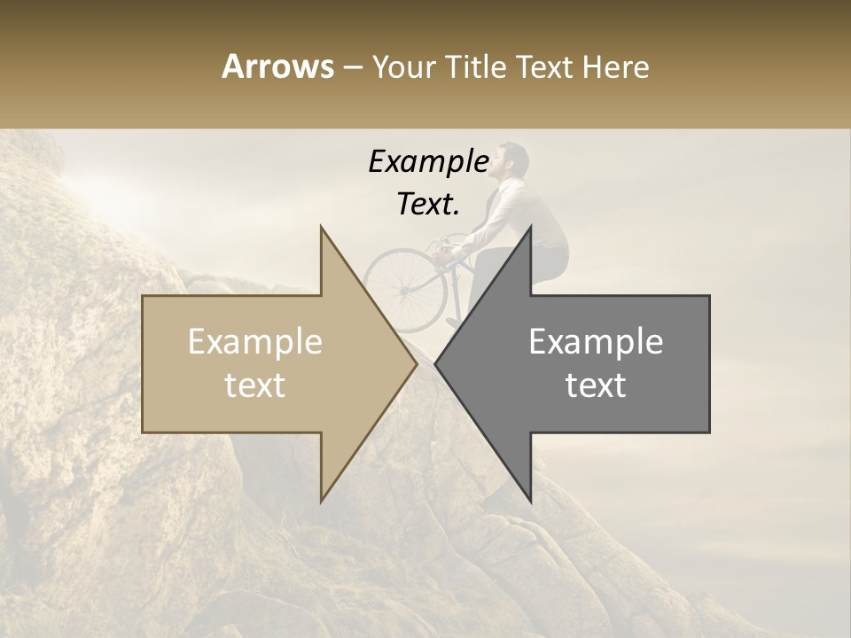 A Man Riding A Bike On Top Of A Mountain PowerPoint Template